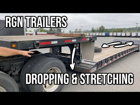 RGN Trailer Training. How to disconnect and stretch a RGN trailer