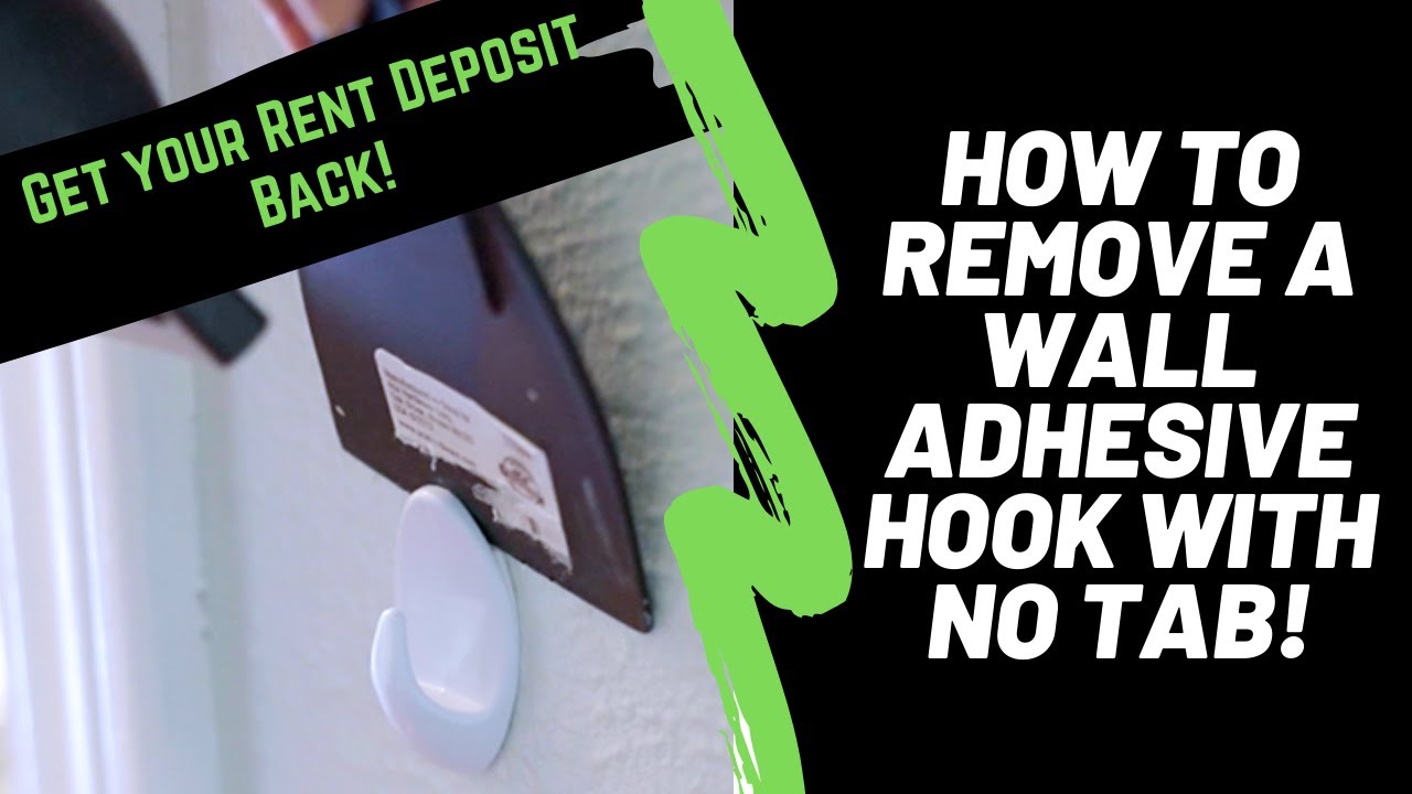 How to Remove Adhesive Wall Hooks with NO TAB!!  Great Tip for Renters!
