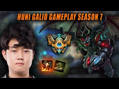 SKT T1 Huni Galio | Season 7 Galio vs Fiora Gameplay | Patch 7.15