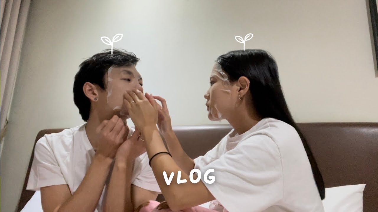 vlog na coreia | um fim de semana com meu namorado👀🌱: skincare juntos, movie night, passeando, etc
