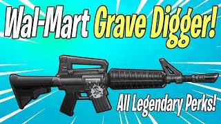 Walmart Brand GRAVE DIGGER! Breacher All Legendary Perks Gameplay | Fortnite Save The World