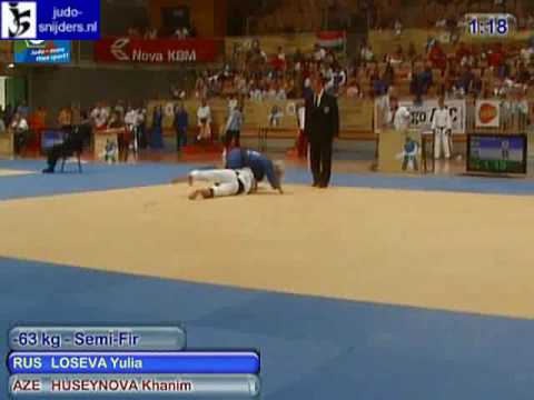 Judo 2009 Koper: Loseva (RUS) - Huseynova (AZE) [-63kg].