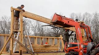 This Beam is INSANELY Heavy! DIY Solar Kiln Framing Begins (Part 2)