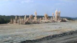 preview picture of video 'Blasting of the Toronto Limestone on Pleasant Grove Hill - KDOT US-59 Realignment Project'