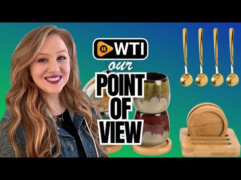 Hand-painted Ceramic Espresso Cup with Bamboo Tray holder and Spoons Set of 4 - WTI product video review