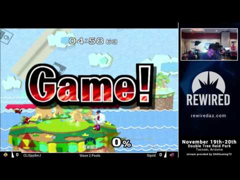 Rewired 2016 Melee Singles Wave 2 Pools - CL|SpyderJ (Sheik) vs Squid (Falco)