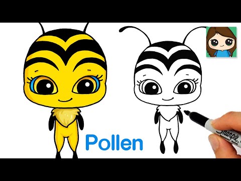 How to Draw Pollen Bee Kwami 🐝 Miraculous Ladybug