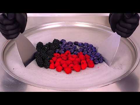 Blueberry & Raspberry & Blackberry - Ice Cream Rolls | ASMR