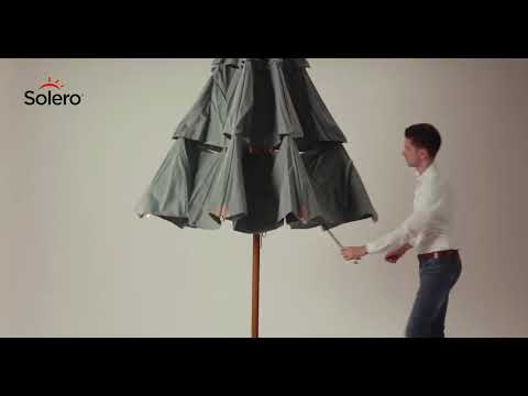 Solero® Lasagna Pro – Sonnenschirm aus holz – 330cm rund