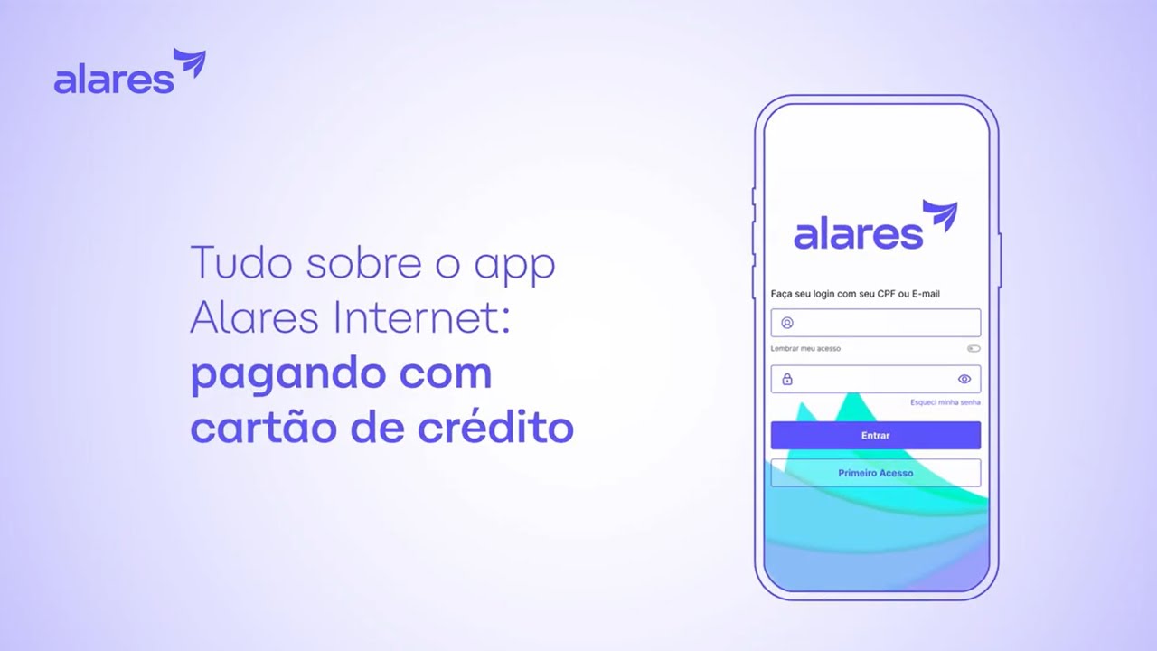 Como pagar fatura no app Alares com cartão de crédito?