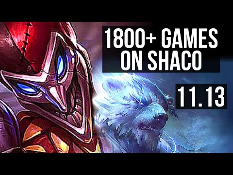 SHACO vs VOLIBEAR (JUNGLE) | 3.1M mastery, 8/1/7, 1800+ games, Godlike | EUW Grandmaster | v11.13
