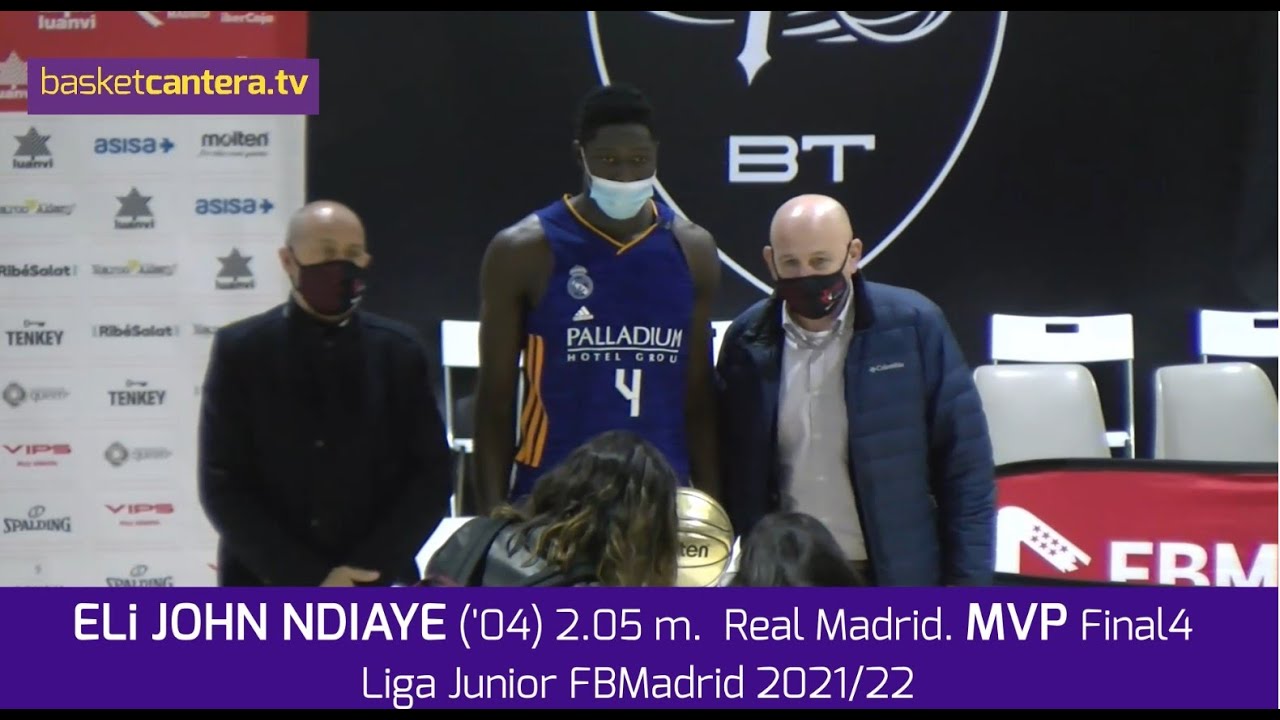 ELi JOHN NDIAYE ('04) 2.05 m. Real Madrid. MVP Final4 Liga Junior FBMadrid 2021/22 #BasketCantera.TV