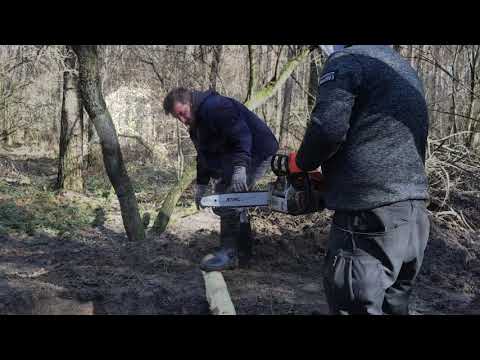 Racibórz. Prace przy bunkrze w Oborze 06.03.2021