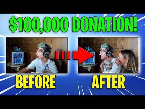 NINJA GETS $100,000 DONATION
