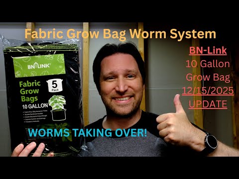 African Nightcrawlers in a 10 Gallon Grow Bag – Moisture, Biochar & Winter Care 12/15/2025