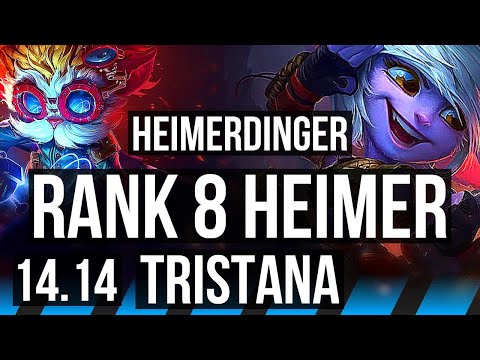 HEIMERDINGER vs TRISTANA (MID) | Rank 8 Heimer, 4/1/4, 800+ games | NA Grandmaster | 14.14