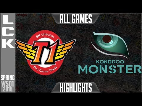 SKT vs KDM Highlights ALL GAMES | LCK Week 5 Spring 2018 W5D1 | SK Telecom T1 vs Kongdoo Monster