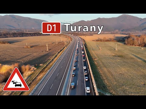 Dopravný lievik na diaľnici D1 pri Turanoch (27. december 2025)