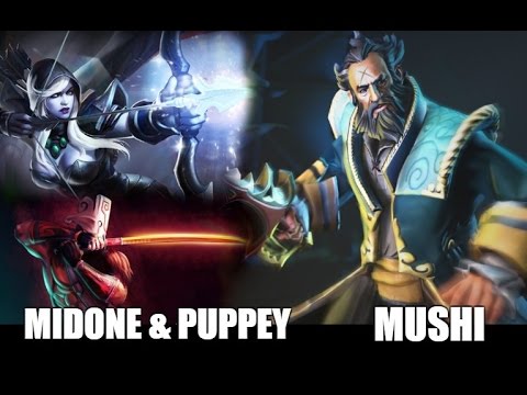 Mushi vs Midone + Puppey   - Dota 2 Gameplay