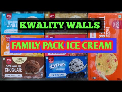 Kwality walls family pack ice Cream l Vanila , Strawberry, Oreo , Mango , Creamy kulfi family pack l