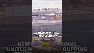 United Airlines jet clips delivery truck on approach to Newark airport