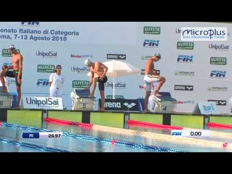 Italiani Roma 2018 Finale Cadetti 50 breaststroke Lane 6 Roberto Camera