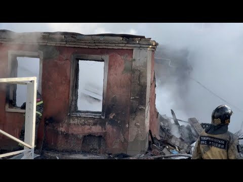 Emergency workers on site near Moscow after Ukrainian drone attack | AFP