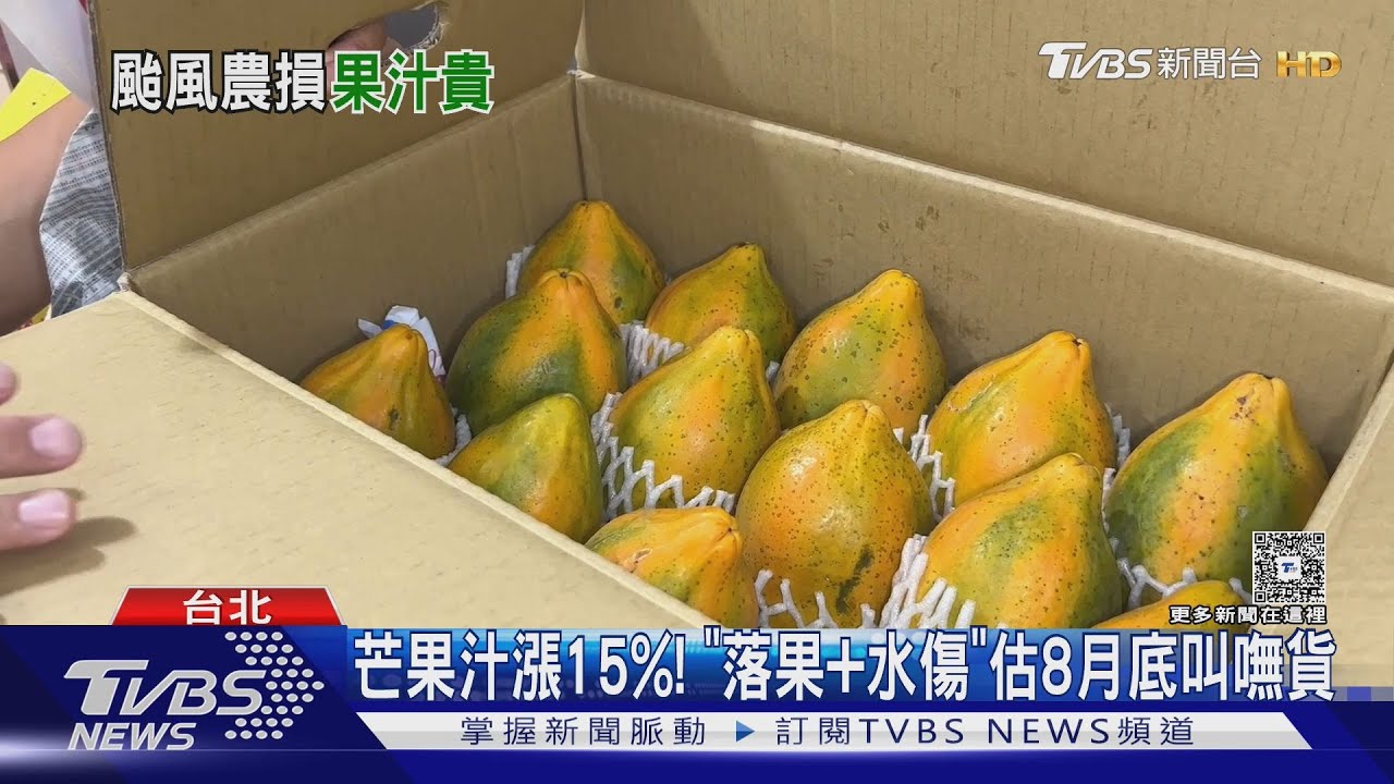 颱風重創水果價格!木瓜進價漲翻倍 芒果汁飆15%