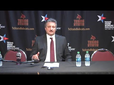 Texas State MBB Post Presser vs Troy - Danny Kaspar