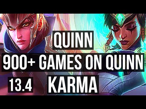 QUINN vs KARMA (TOP) | Rank 2 Quinn, 6/1/4, 900+ games | KR Challenger | 13.4