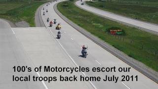 preview picture of video '100's of Motorcycles escort our Iowa troops back home, July 2011'