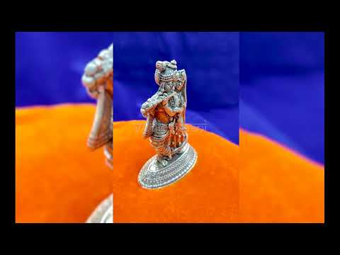 Radharani Krishan Sculpture/Murti in Pure Silver video