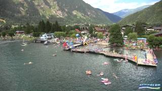 preview picture of video 'Schwimmbad und See Camping Mössler in Döbriach am Millstätter See / Kärnten'