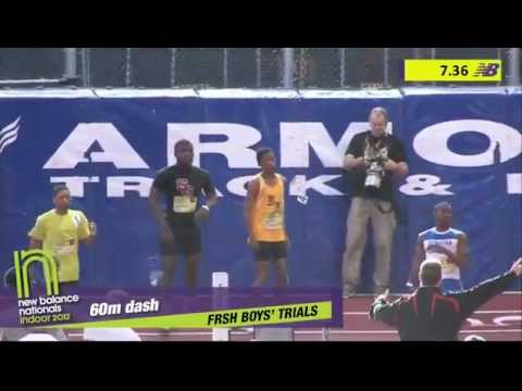 Boys 60m Freshman Heat 1   New Balance Indoor Nationals 2012   YouTube