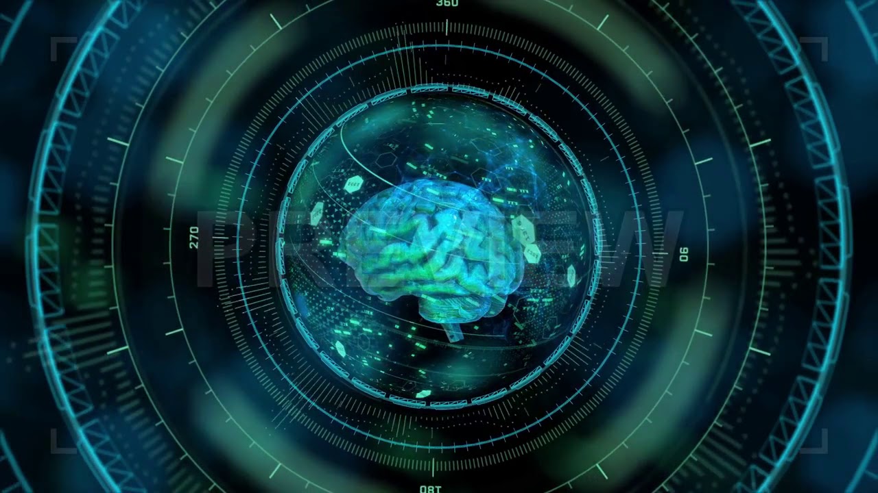 Futuristic Brain Scan Stock Motion Graphics
