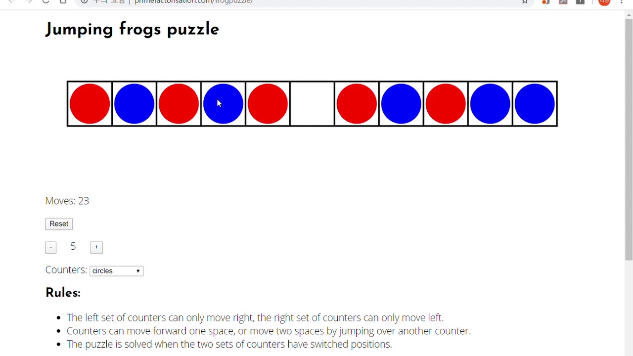Jumping Frogs Puzzle   Chrome 2020 05 28 22 16 40