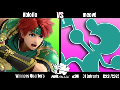 RVA Smash 201 | Abiotic (Roy) vs meow! (Mr. Game & Watch) | Winners Quarters | 31 Entrants | SSBU