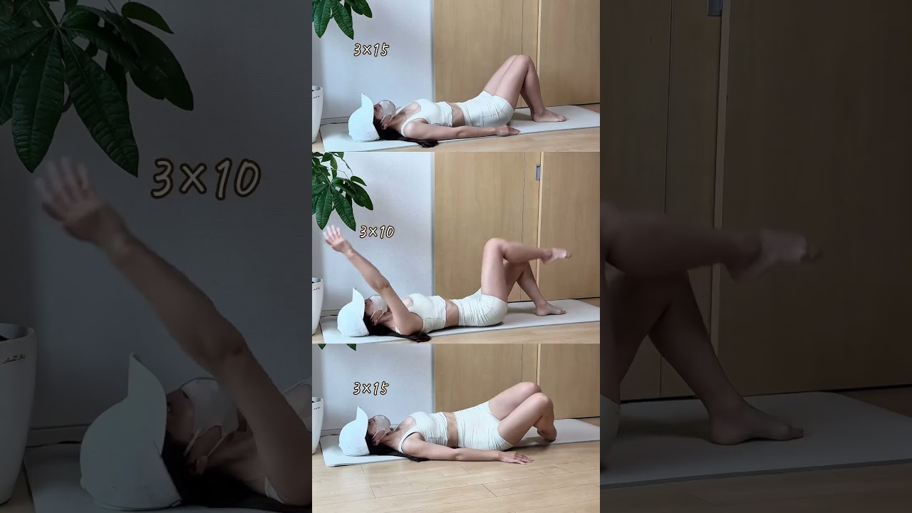 寝たままお腹痩せ　3選　#腹筋 #ゆるトレ #宅トレ #ダイエット #お腹痩せ