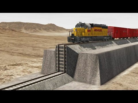 Trains vs Unfinished Railway vs Numerous Guardrails vs 90 Degree Turn – BeamNG.Drive