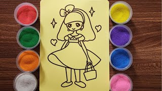 Sand painting beautiful girl- Tô tranh cát cô gái #art #drawing #funny #sandpainting