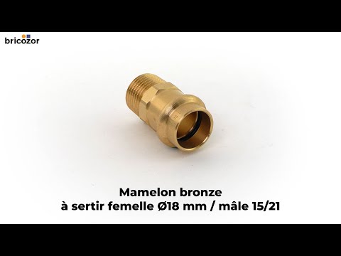 Mamelon - bronze- 90° femelle à sertir mâle à visser VIEGA