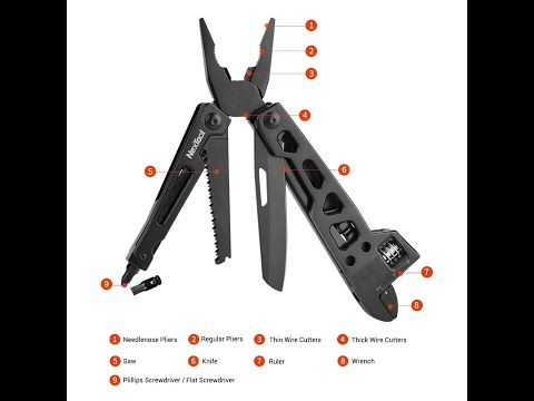 Мультитул Xiaomi NexTool Wrench (NE20145) инструмент 9 в 1 с антикоррозионным покрытием, Black - фото 1 - id-p1859700561