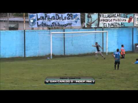 Gol Diego Tonetto. Villa San Carlos 0 - Independiente RM 1. Fecha 16. Torneo Primera B Nacional.