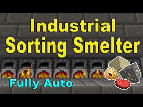 Minecraft Industrial Sorting Smelter | Fully Automatic furnace | Easy Redstone