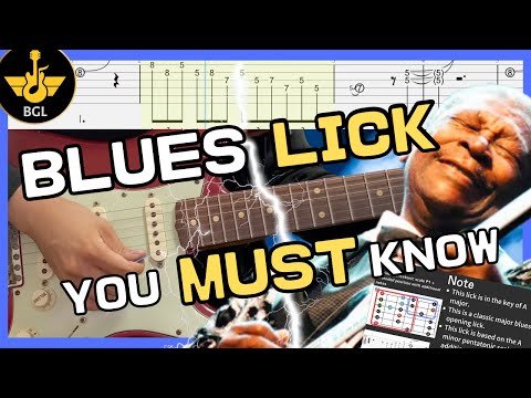 [Tabs & Theory] Blues Lick Drop/B.B. King Lick 12 from Lucille/Key of E Flat