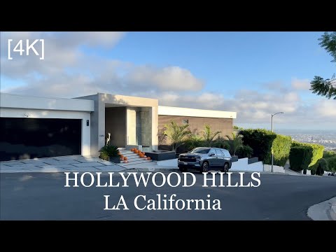 Hollywood Hills - Los Angeles California - driving tour [4K]