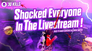 ONE OF THE BEST MATCH YOU WILL EVER WATCH 🤯🔥 | 30 SOLO KILLS 💀 | BACK TO BACK SQUAD WIPE LIVE‼️