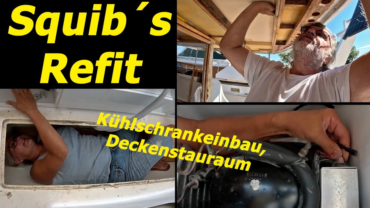 Squib's Refit - Ceiling storage in the cockpit - Installing the pantry refrigerator - Laying cables /109