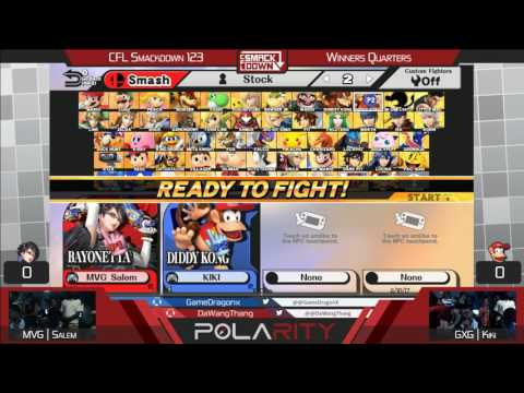CFL Smackdown 123 WiiU - MVG | Salem (Bayonetta) vs GxG | Kiki (Diddy Kong) - Winners Quarters