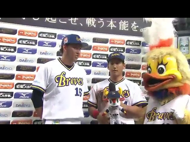 バファローズ・吉田正選手・平野投手ヒーローインタビュー 2016/9/11 Bs-M